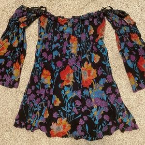 UO Boho Strapless Floral Dress